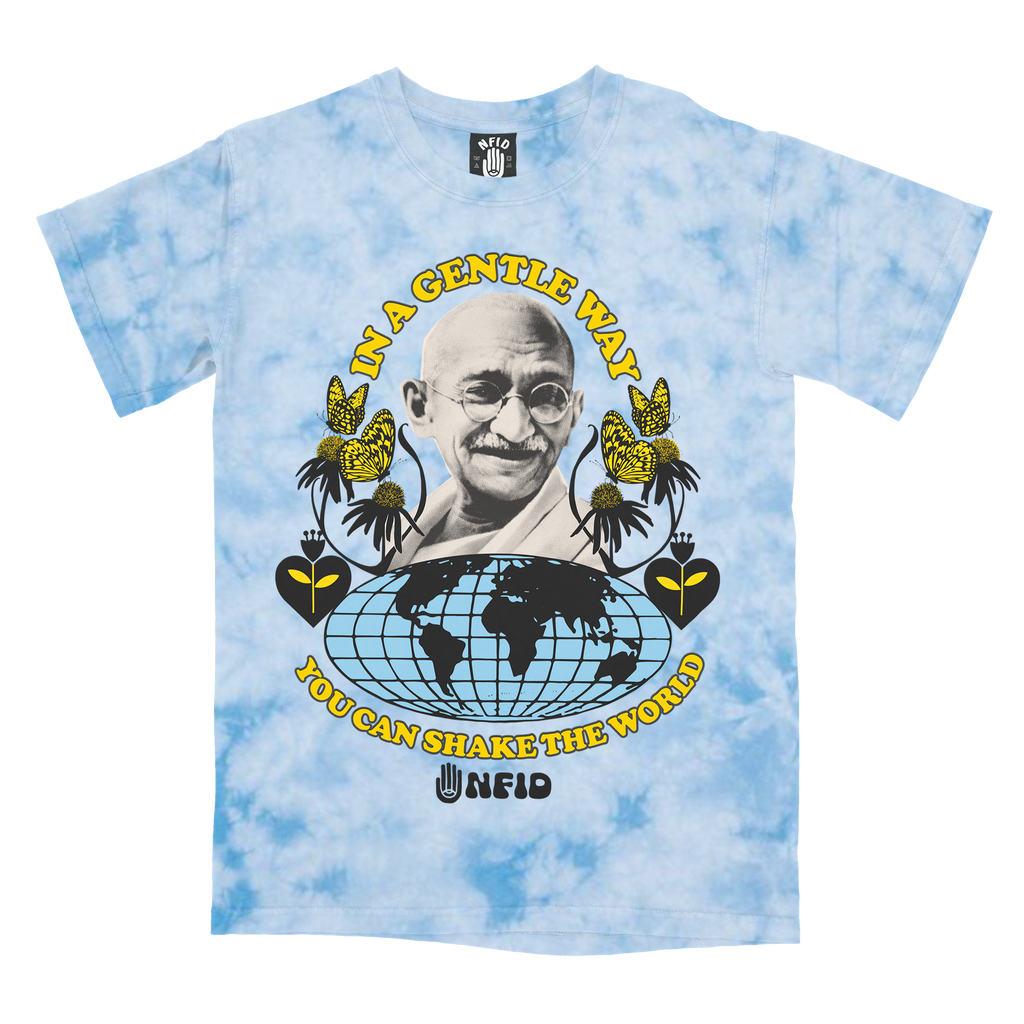 Tie Dye Gandi t-shirt nfid shake the world