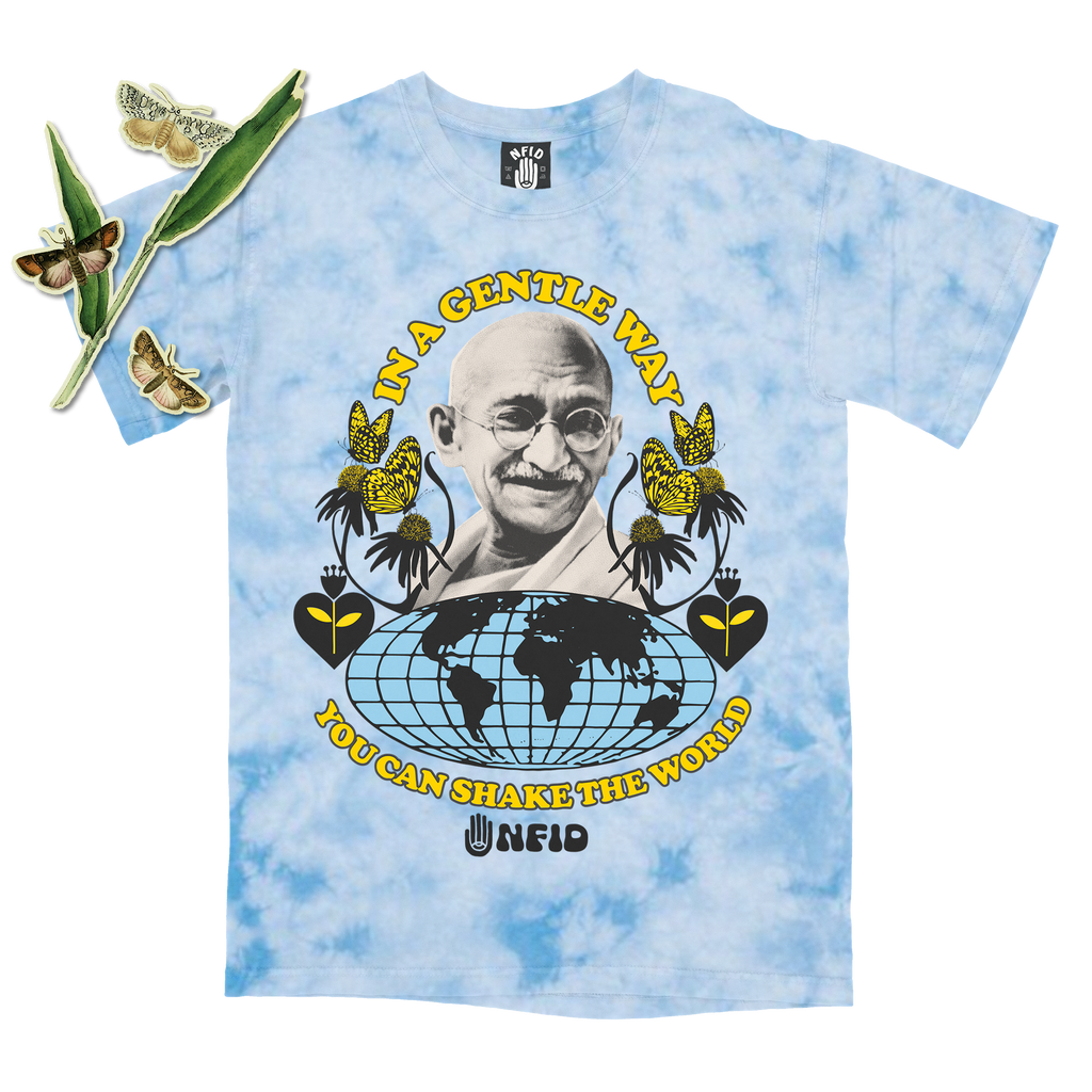 Tie Dye Gandi t-shirt nfid shake the world